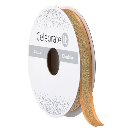 12 Pack: 3/8" x 7yd. Satin Glitter Ribbon by Celebrate It